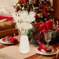 Rami bianchi glitterati a forma di caramella in un vaso per decorazioni natalizie - Bianco