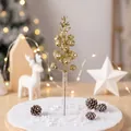 Golden glitter Christmas berry pick for festive DIY wreaths and holiday tree decor - 15-Head with Wire / Light gold