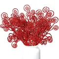 Rami di felce rossi scintillanti per l'albero di Natale e la decorazione della casa - Rosso