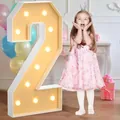 Grande cornice a mosaico LED 3D numero 2 per decorazioni di feste di compleanno - Stile Numero 2 (Senza Luce) / 70cm