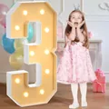 Grande numero 3 a LED luminoso da 3 piedi con lampadine per decoro del 3° compleanno - Stile Numero 3 (Senza Luce) / 70cm