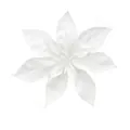 Glitzernde weiße künstliche Weihnachtsstern-Blüte für die Christbaumdekoration - 15cm Groß / Weiß