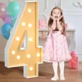 Grande numero 4 luminoso a LED bianco per la decorazione della festa di compleanno - Stile Numero 4 (Senza Luce) / 70cm