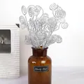 Ramo a spirale argento glitterato per decorazione albero di Natale e arredo casa - Argento