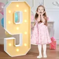 Grande numero 9 luminoso a LED per decorazioni di feste di compleanno per bambini - 9 (Senza Luce) / 70cm