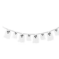 Guirlande de bannière Halloween en feutre blanc mignon pour décoration de fête - 8 Pièces/Paquet