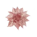 Rose gold glitter artificial Christmas poinsettia flower head for tree decoration - 9cm Small / Rose Gold