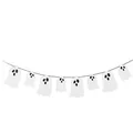 Decorative Halloween party ghost paper banner garland featuring a glossy pearl finish - Set of 8 Pieces