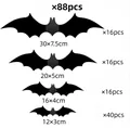 Set of 88pcs 3D black Halloween bat wall stickers in four assorted sizes for party decor - Bat Style (BF018) / 88 Pieces Pack