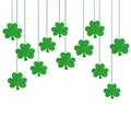Hanging green glitter shamrock garland decorations for St. Patrick's Day parties - 12-Piece Set