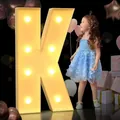 Grande lettera luminosa K in 3D con lampadine LED bianco caldo per decorazioni di feste - K (Senza Luce) / 70cm