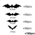 Set of 180pcs 3D black bat wall stickers for Halloween party decorations in 4 sizes. - Bat Style (BF021) / 180 Pieces Pack