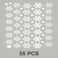 Lot de 55 autocollants décoratifs de Noël en forme de flocons de neige pour fenêtres - Style Petit Flocon de Neige / 55 Pièces