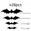 28pcs 3D black bat wall stickers for Halloween party home decoration in 4 sizes - Bat Style (BF005) / Pack of 28