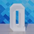 Grande cornice per palloncini a mosaico 3D bianca a forma di Q per feste di compleanno - Lettera Q / 70cm (Senza Luce)