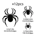 Set of 12pcs 3D black spider wall stickers in various sizes for Halloween party decor - Spider Style (BF007) / 12 Pcs/Set