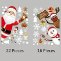 Ensemble de stickers de fenêtre de Noël avec Père Noël, bonhomme de neige et renne - Pack Père Noël et Bonhomme de Neige (2 Feuilles) / 38 Pièces