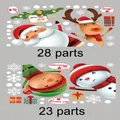 Double-sided Christmas window stickers set with Santa, reindeer, and snowman designs - Santa and Elf Combo (2 Sheets) / 51 Pieces