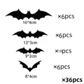 36pcs black 3D bat wall stickers in 4 assorted sizes for Halloween - Model 015 (36 Pcs)