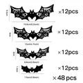 48er Set 3D Fledermaus-Wandtattoos in 4 Größen für Halloween - Hohle Fledermaus / 48 Stück/Packung