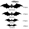 88pcs 3D black bat wall stickers set in 4 sizes for Halloween party wall decor - Model 018 (88 Pcs)