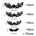Größenangaben für 72 Stück schwarze 3D-Hohlfledermaus-Aufkleber in vier Größen - Hohle Fledermaus / 72er Set
