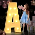 Large 3D marquee letter A with warm LED lights for birthday party background decor - A (Without Light) / 70cm