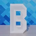 Large white mosaic marquee letter B frame for balloon filling and party event decor - B (Without Light) / 70cm