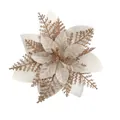 Artificial champagne gold glitter poinsettia flower for Christmas tree decoration - 15cm / Champagne