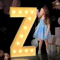 Grande lettera Z luminosa a LED per decorazioni di feste di compleanno e matrimoni - Z (Senza Luce) / 70cm
