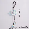 Detailed view of iridescent crystal flower car pendant with 28cm length and 59g weight - Style F Iridescent Maple Leaf Double Layer Flower / Bag Packaging