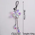 Iridescent crystal five-petal flower car hanging ornament with size and weight details - Style B Iridescent Horse Eye Double Layer Flower / Bag Packaging