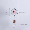Detailed dimensions of a Christmas snowflake crystal suncatcher with red and green gems - Snowflake Type A / 39cm