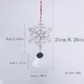 Silver snowflake ornament with white bell showing height and width measurement details - 1 Piece / Alloy Snowflake Style 2