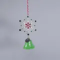 Detailed dimensions of silver snowflake ornament with green bell and Merry Christmas tag - 1 Piece / Alloy Snowflake Style 3