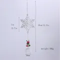 Detalle de atrapasol de cristal con copo de nieve de metal y cuentas de colores. - Copo de nieve Tipo C / 39cm