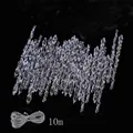 Clear acrylic icicle ornaments set of 25 pieces with 10m silver hanging string for decor - 13cm Water Drop Icicle (With 10m Silver String) / 25 Pack