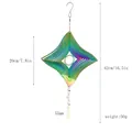 Vue détaillée d'un carillon éolien 3D arc-en-ciel avec pendentif en cristal et mesures - 15cm / Diamant Arc-en-ciel