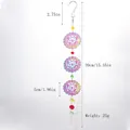 Nahaufnahme eines bunten 3D-Mandala-Windspiels aus Edelstahl mit Größenangaben - Rainbow Butterfly Mandala