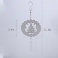 Detail of 10cm stainless steel 3D wind spinner with crystal pendant measurements. - Stainless Steel Hollow Christmas Tree