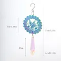 Detail view of 3D stainless steel hummingbird suncatcher with crystal pendant measurements. - As Shown / 5cm Rainbow Hummingbird + 55mm AB Crystal