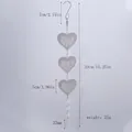 Detaillierte Maße des herzförmigen Windspiels aus Edelstahl mit Kristallanhänger - Silver Heart Mandala