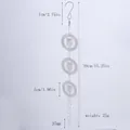 Detailliertes Maßdiagramm für Edelstahl-3D-Eulen-Windspiel mit 39 cm Gesamtlänge und 25 g Gewicht - Silver Owl Mandala