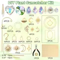 Complete DIY plant suncatcher kit with crystals, metal charms, and tools for crafting. - 260 Pieces/Pack / Gold