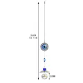 Evil eye crystal suncatcher showing total length of 36cm and 30mm crystal ball diameter - Sun Evil Eye
