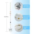 Detailed view of this butterfly suncatcher with 14.96-inch length and crystal accents. - 14.96 Inch / 38cm Length / Butterfly with 30mm Clear Crystal Ball