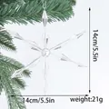 Detail view of 5.5 inch acrylic snowflake Christmas ornament with weight 21g specifications. - Clear White Snowflake Style A