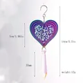 Attrape-soleil cœur en acier inoxydable avec pendentif en cristal pour décor de jardin. - Comme indiqué / 5cm Motif Coeur Arc-en-ciel + 55mm Cristal AB