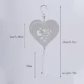 Carillon éolien 3D en acier inoxydable en forme de cœur avec pendentif en cristal - Comme indiqué / 5cm Coeur Creux Argent + 55mm Cristal Clair