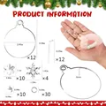 Dimensiones detalladas para el kit de manualidades navideñas de acrílico transparente de 12 piezas - Juego de 12 Discos Redondos de Acrílico DIY / Discos de 2,95 Pulgadas con Accesorios / Transparente